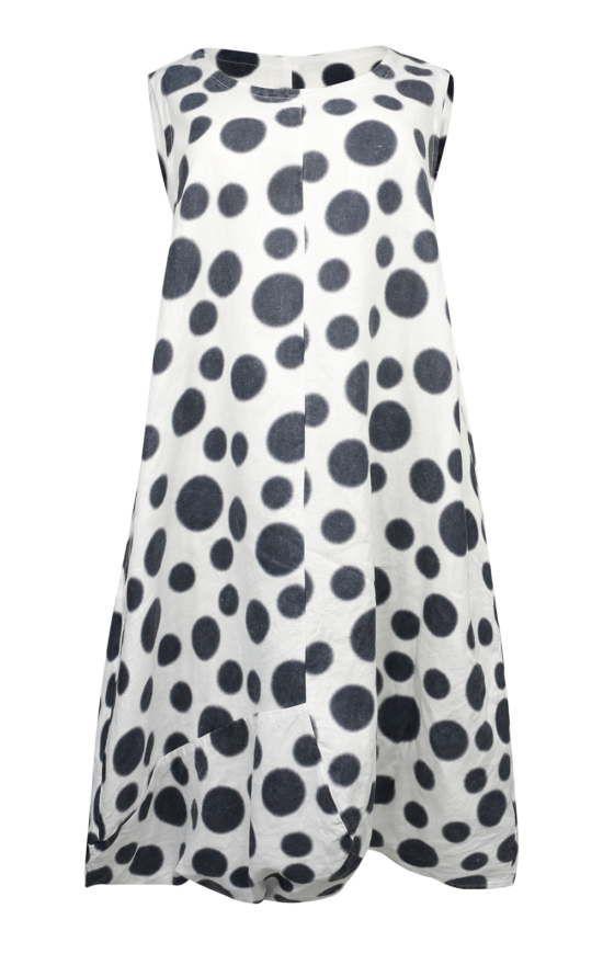 Fuzzy Dot Fold Dress product photo.