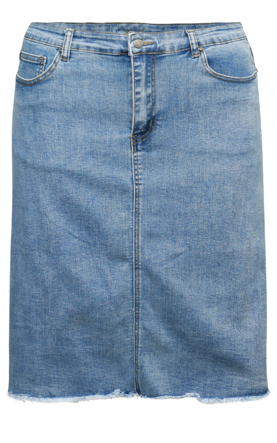 Frayed Denim Skirt product photo.