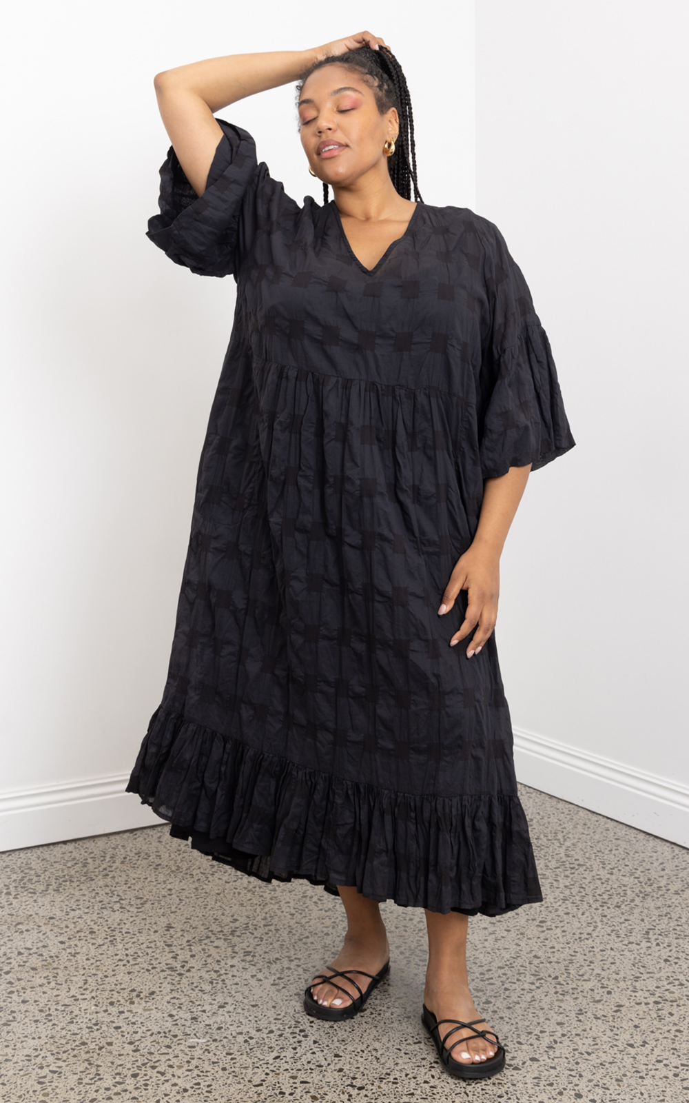 Ara Dress Frilled Zebrano Designer Clothing NZ