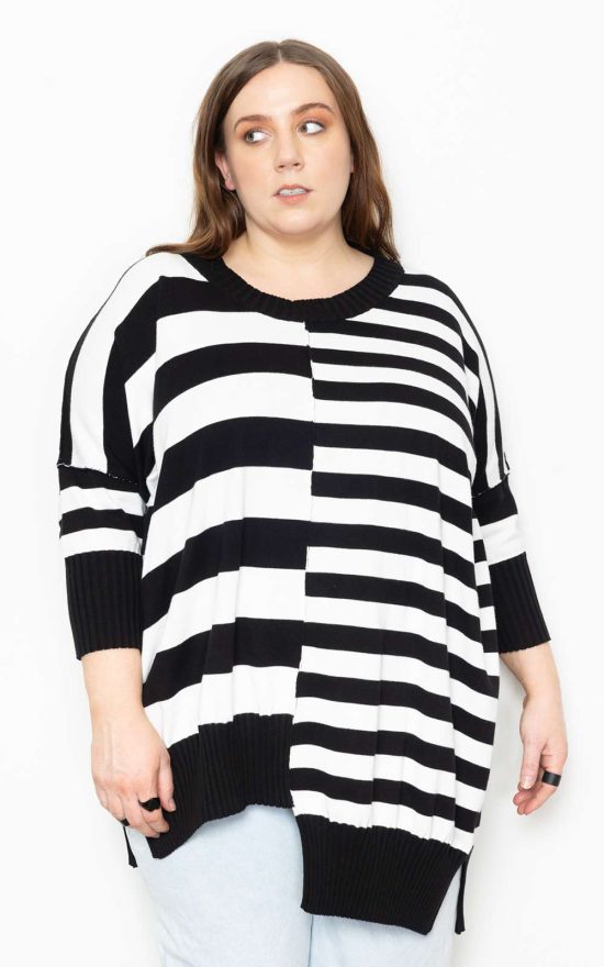 Stripe Knit Top product photo.