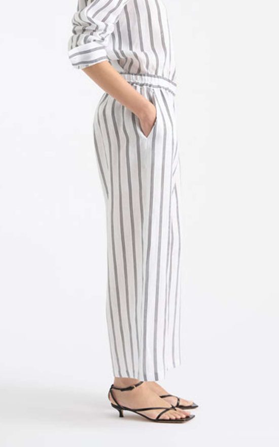 Pace Pant In Tri Stripe Linen product photo.