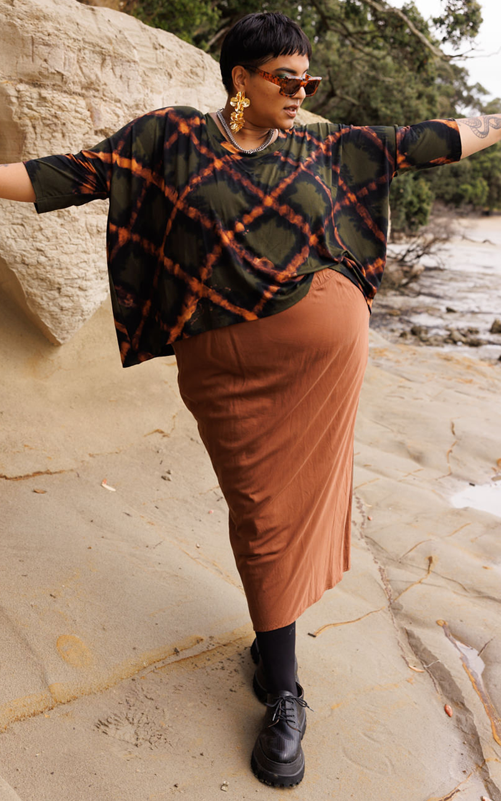 Satin Frayed-Edge Bias Skirt in Dresses & Skirts | Vince