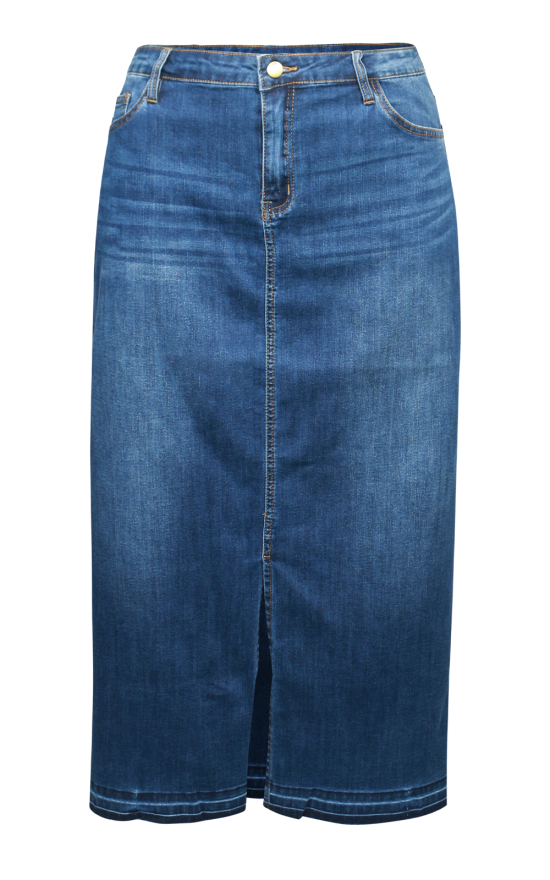 Denim Long Split Skirt product photo.
