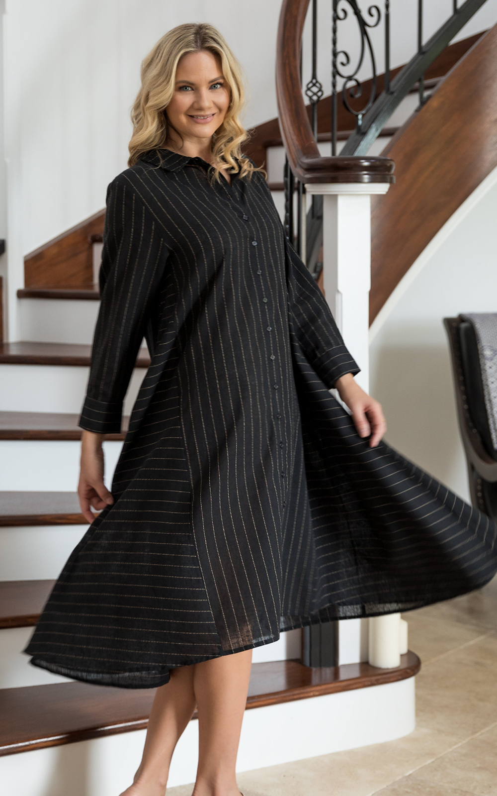 Pinstripe Cadillia Dress – Zebrano Designer Clothing NZ