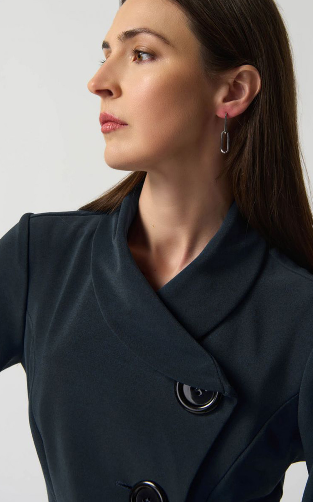 Big Button Peplum Jacket – Zebrano | Designer Clothing NZ