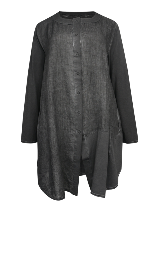 Dalaman Swing Shacket product photo.