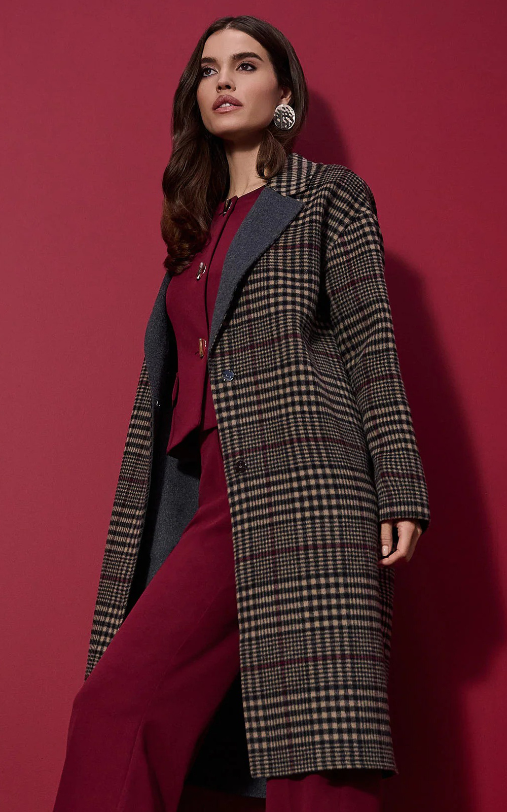 Checked Coat – Zebrano | Designer Clothing NZ