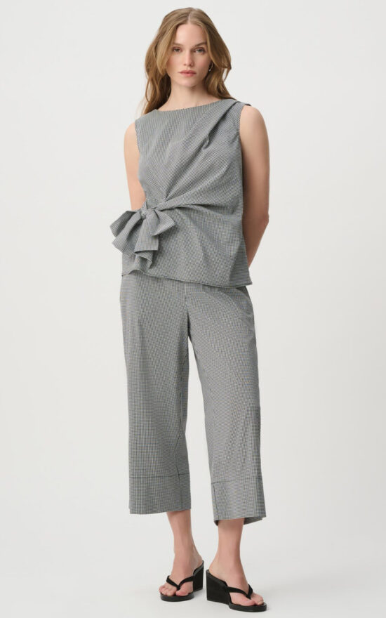 Gingham Elastic Waist Culotte product photo.