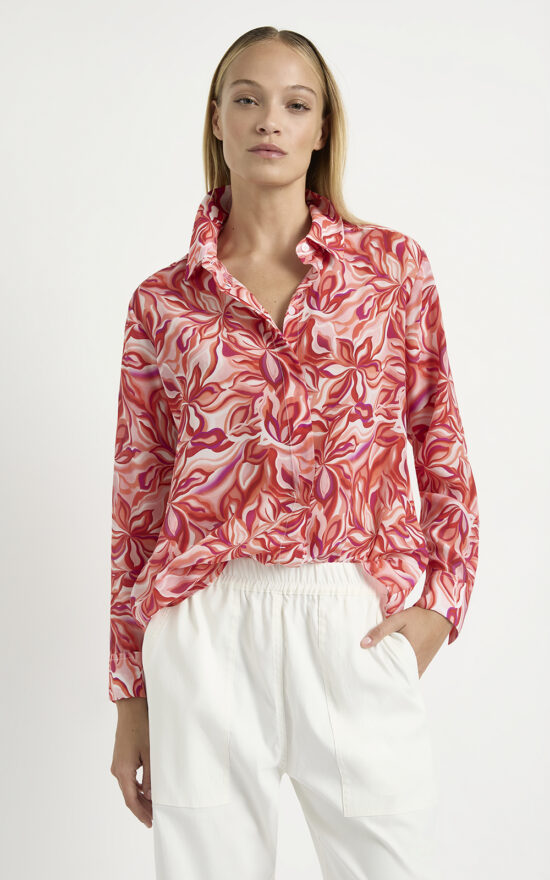 Soft Shirt In Tangello Print product photo.