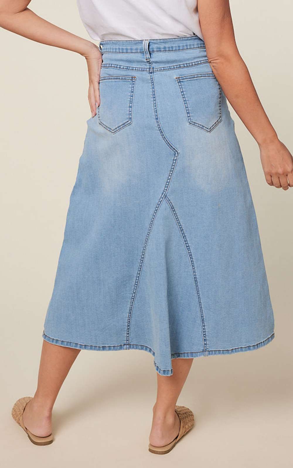 Denim Midi Skirt Zebrano Designer Clothing NZ