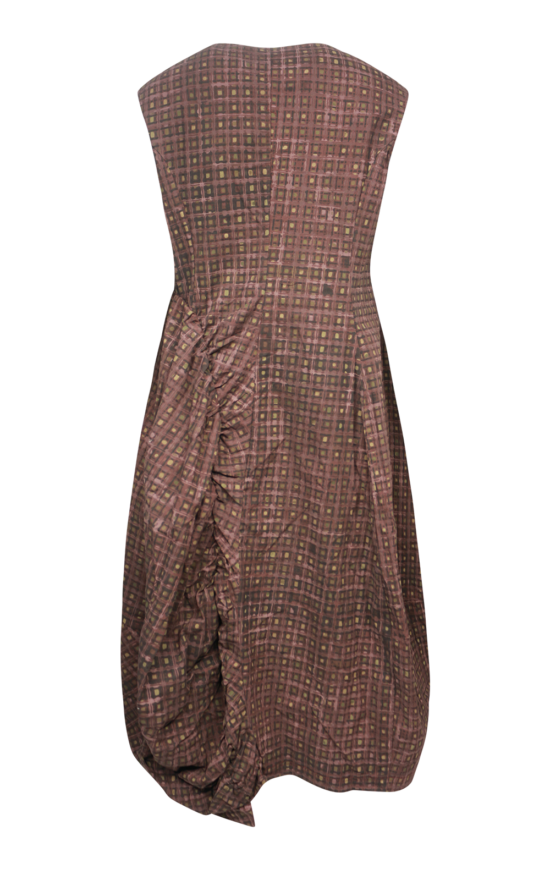 Side Ruche Check Dress product photo.