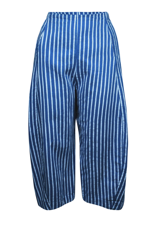 Gaspar Honolulu wide stripe pants dark blue