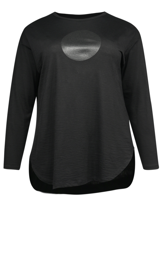Big Dot Merino Curved Bell Top product photo.