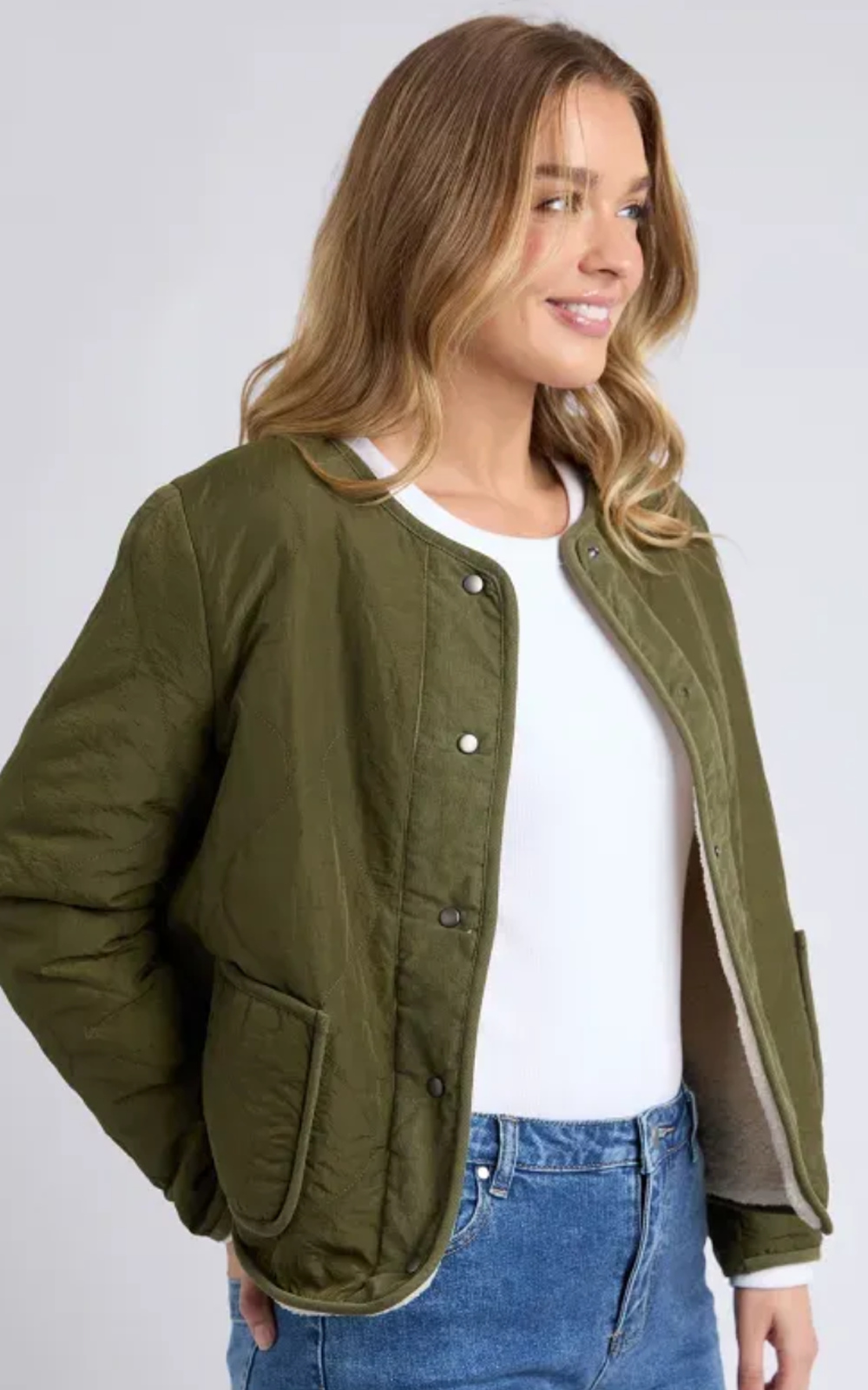 Alberta Quilted Jacket product photo.