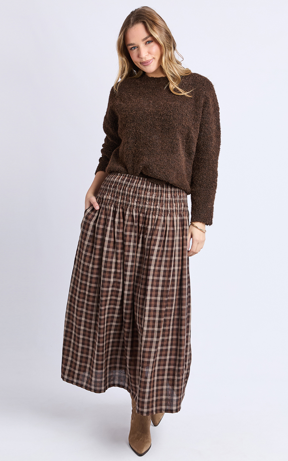 Coco Check Skirt – Zebrano | Designer Clothing NZ