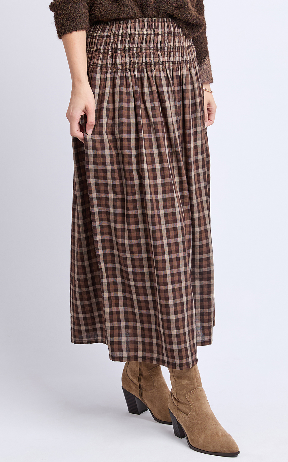 Coco Check Skirt – Zebrano | Designer Clothing NZ