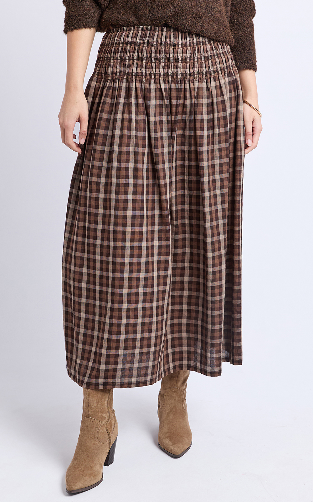 Coco Check Skirt – Zebrano | Designer Clothing NZ