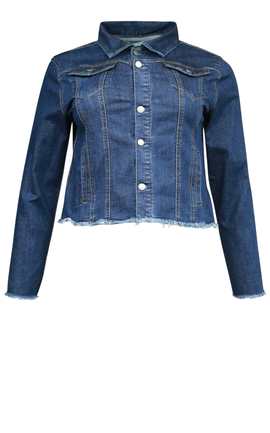 Frayed Denim Jacket product photo.