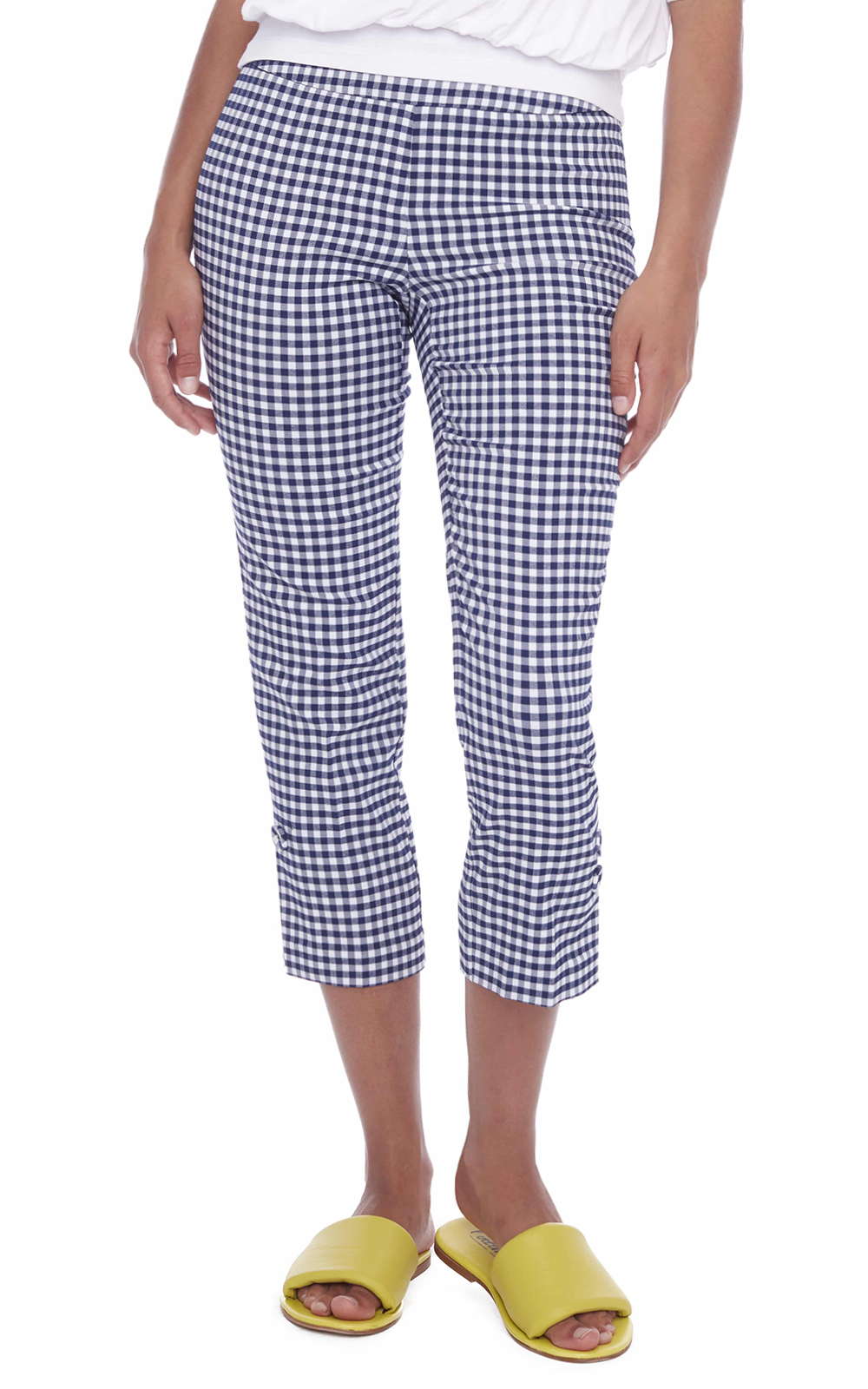 Techno Crop Gingham Pants Zebrano Designer Clothing NZ