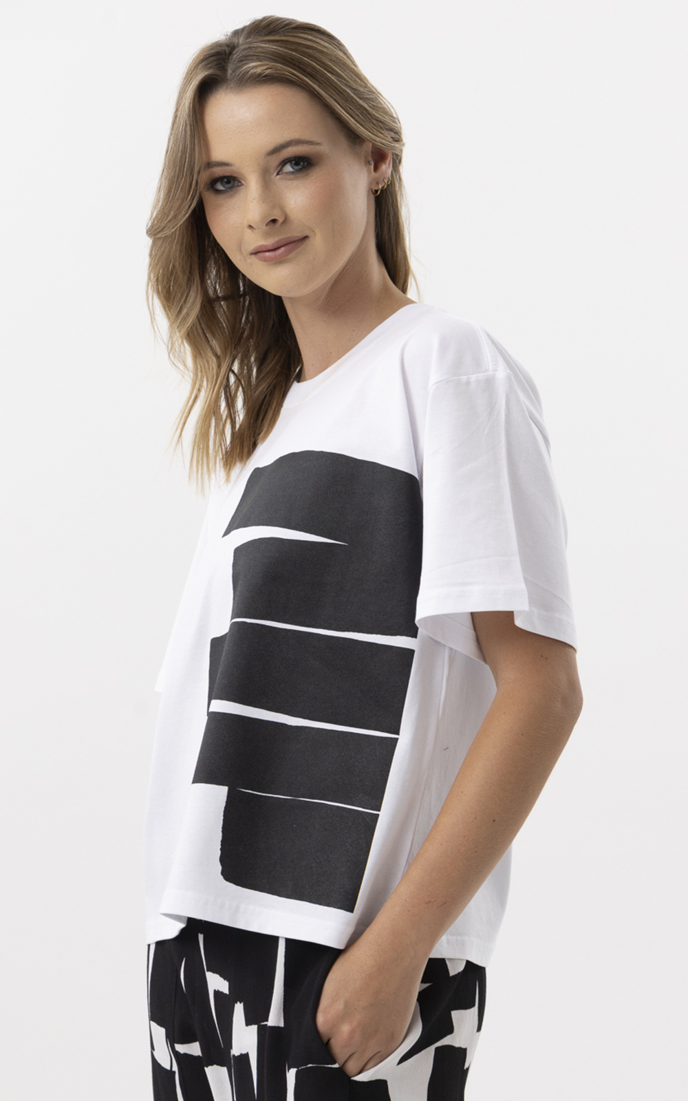 Abstract Tee product photo.