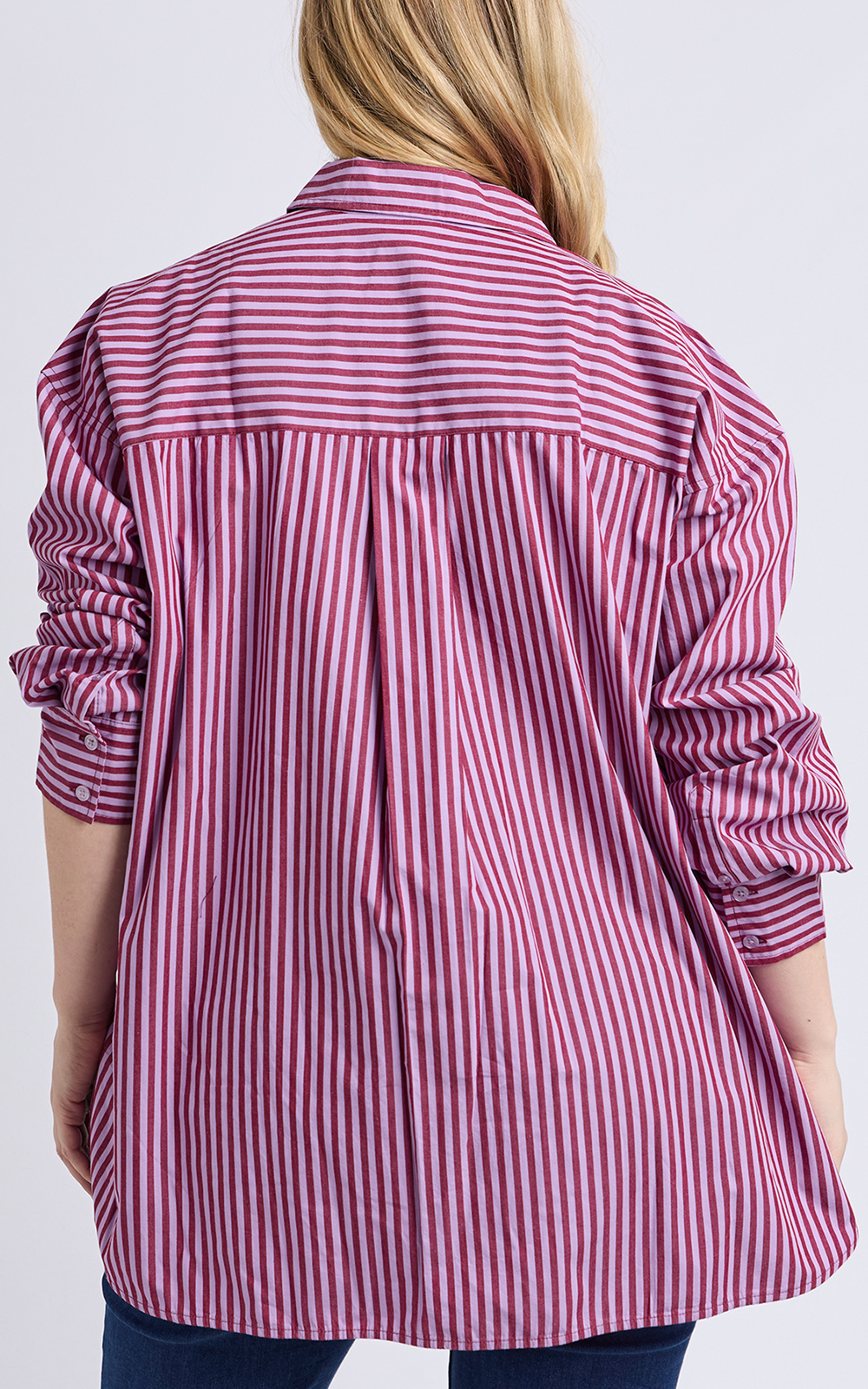Lila Stripe Shirt product photo.