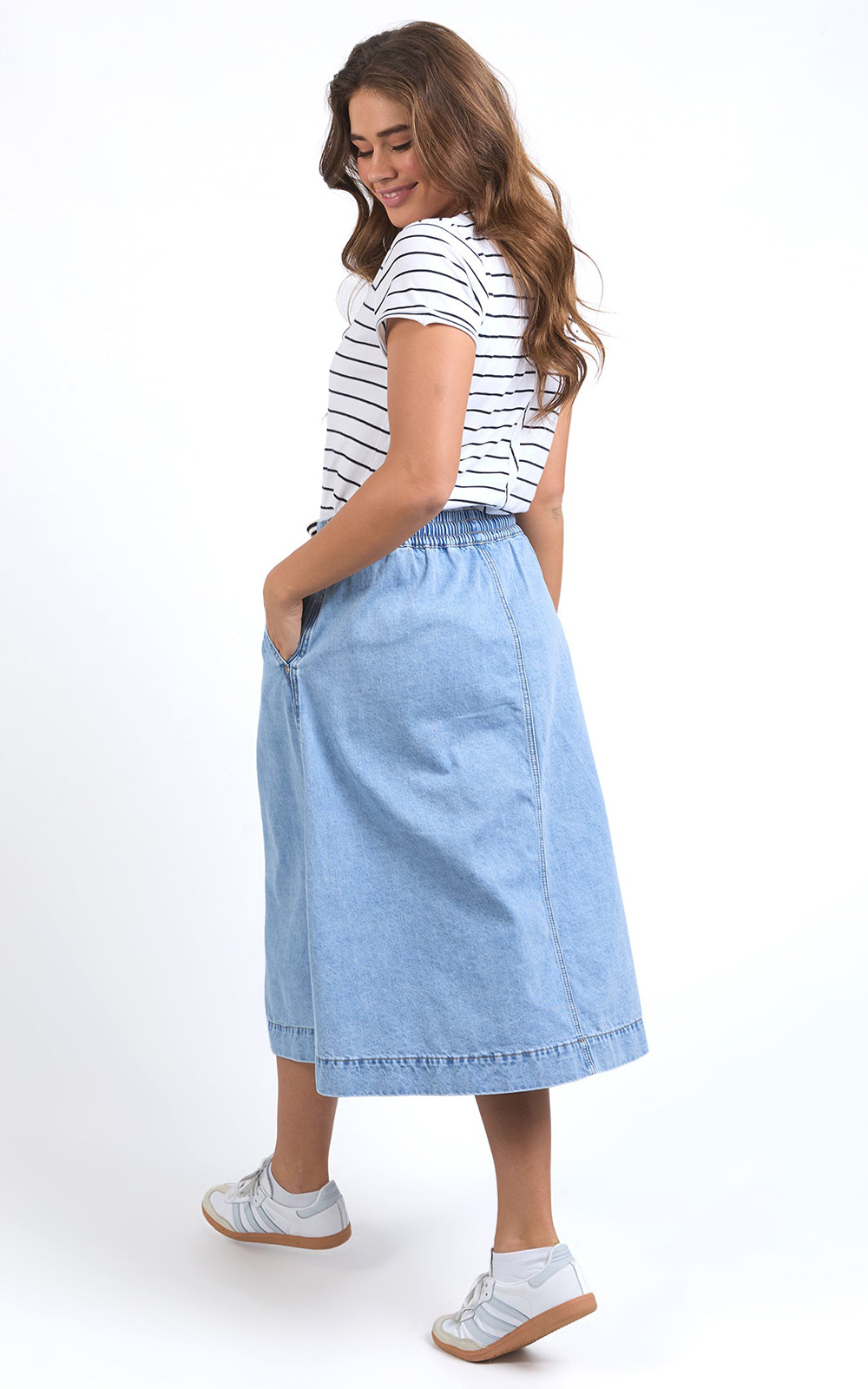 【Raucohouse】Washed tennis denim skirt Mid Blue Vintage Mid Blue Washed Denim Skirt | GANNI UK