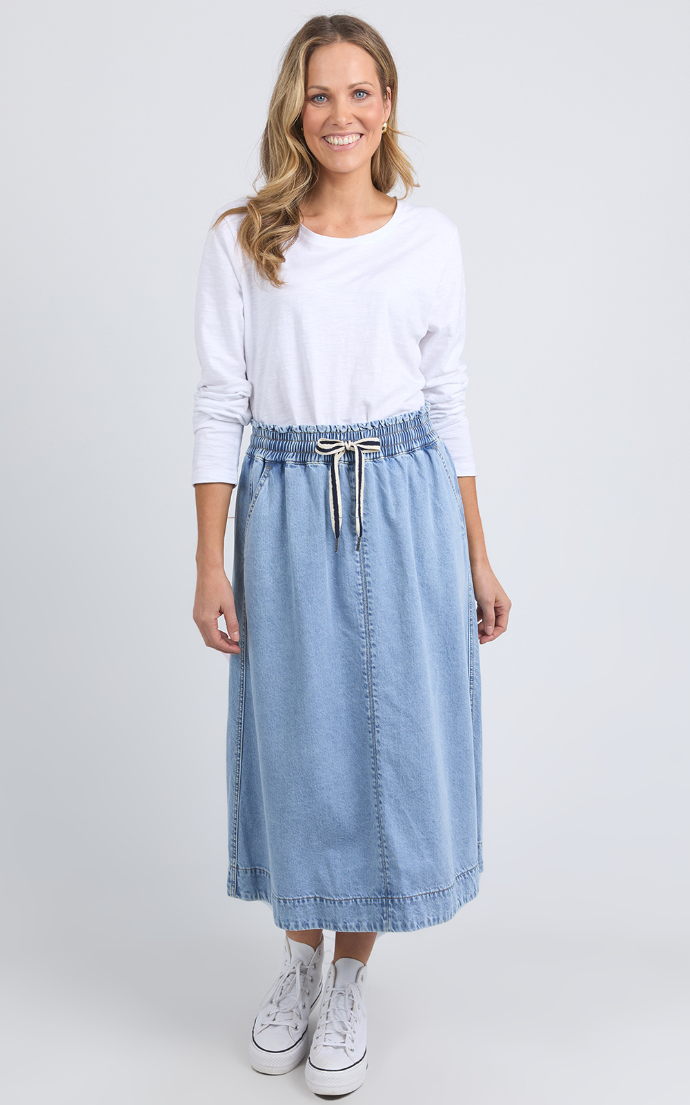 Greta Denim Skirt – Zebrano Designer Clothing NZ