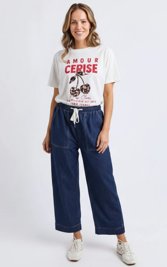 Greta Slim Leg Denim Pant product photo.