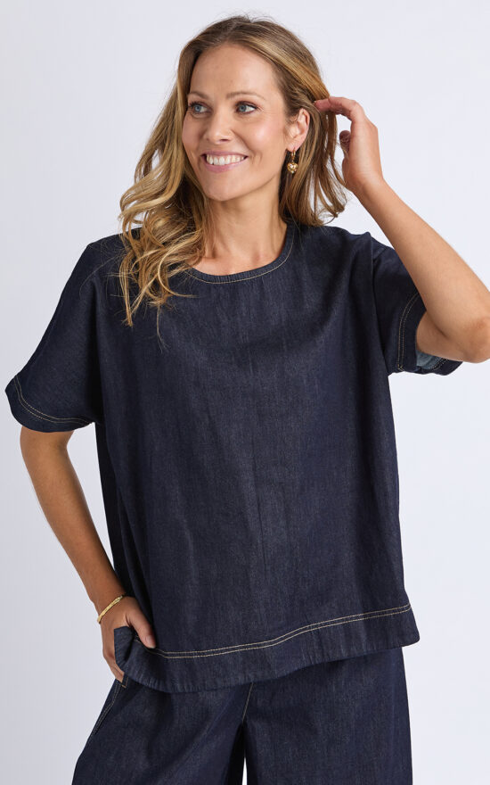Lolita Denim Top product photo.