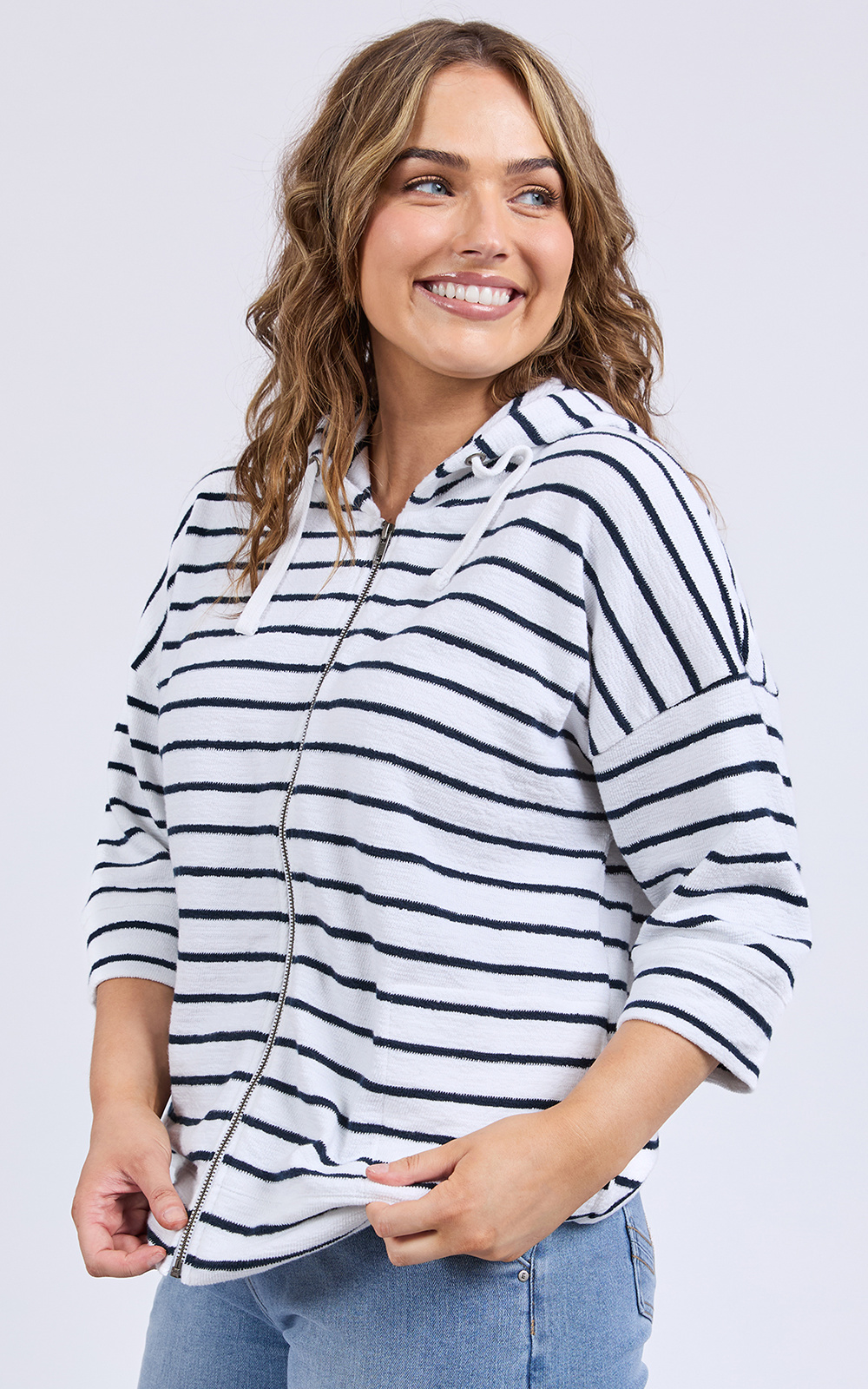 Beachy Hoodie Stripe product photo.