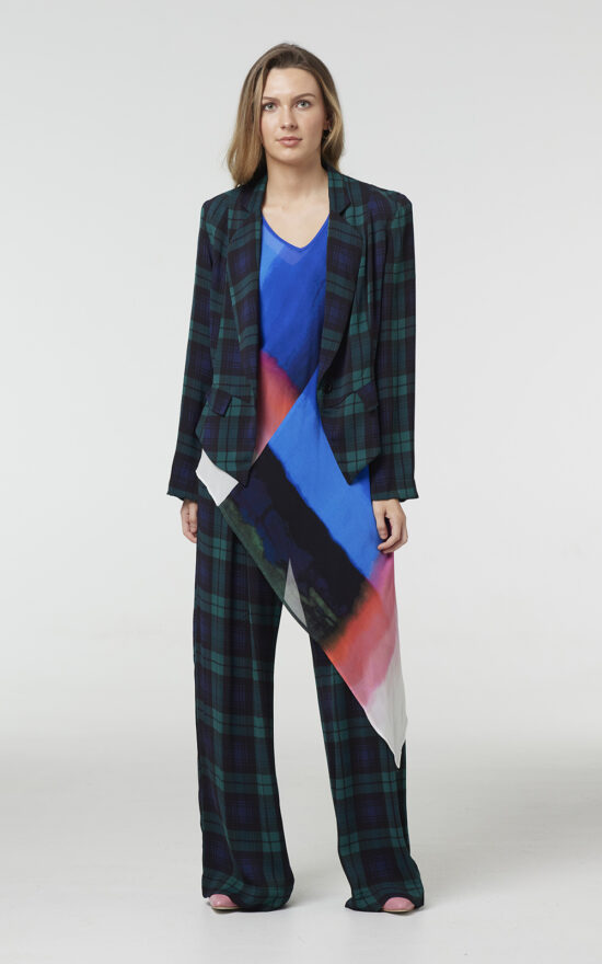 Highland Plaid Pleat Pant product photo.