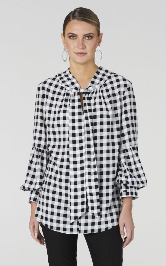 Ginza Gingham Blouse product photo.