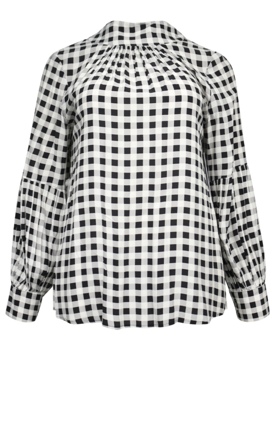 Ginza Gingham Blouse product photo.