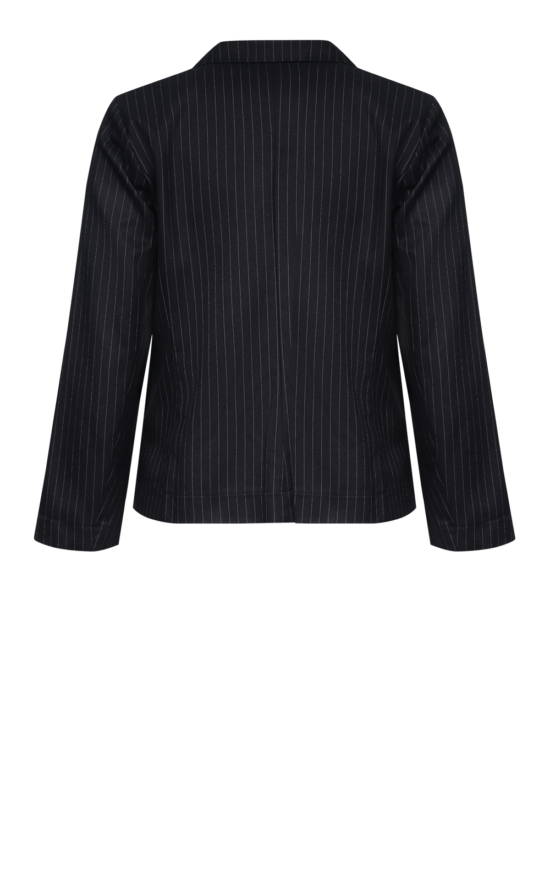 Pinstripe Boyfriend Jacket product photo.