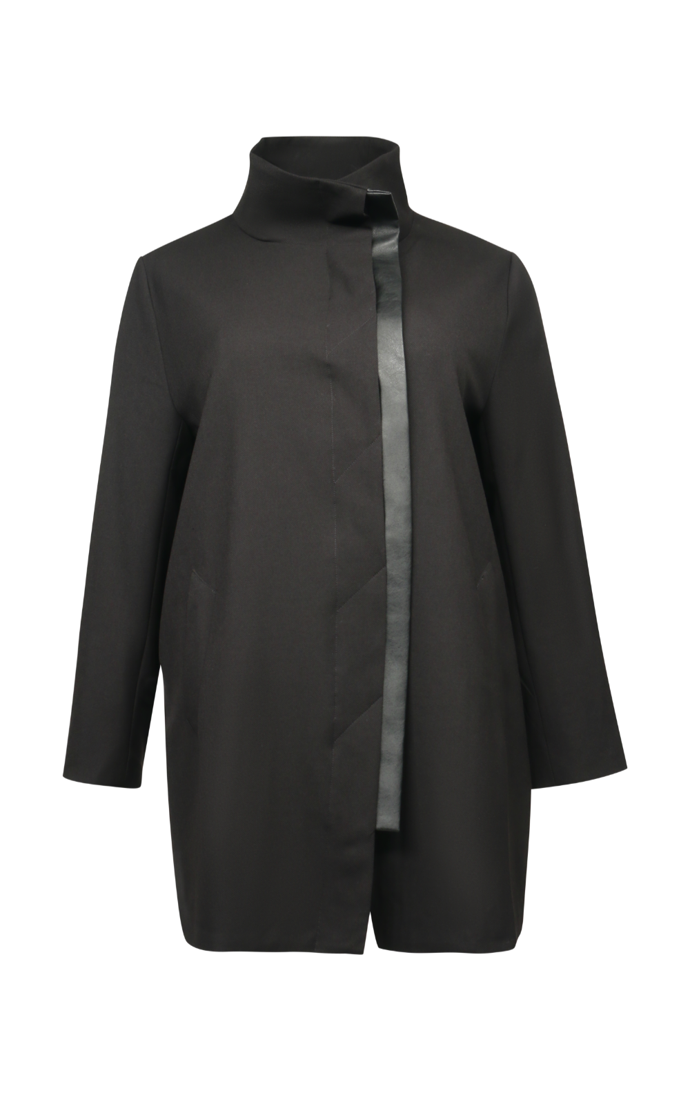 Leather Panel Coat product photo.
