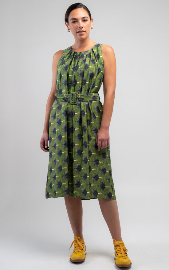 Toucan Pleated Dress product photo.