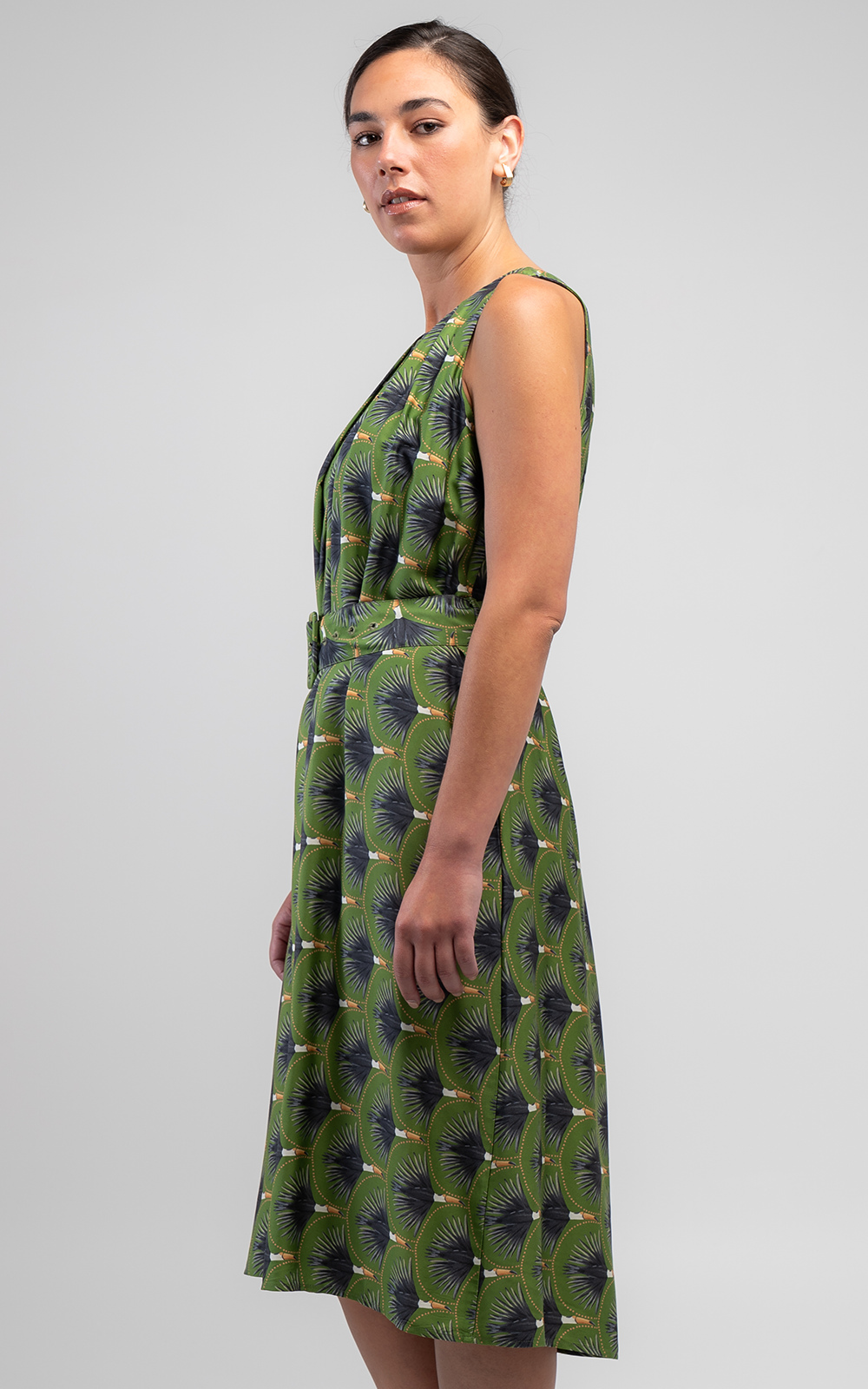 Toucan Pleated Dress product photo.