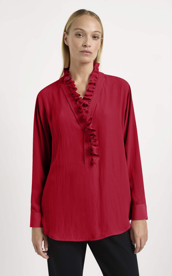 Frill Neck Blouse product photo.