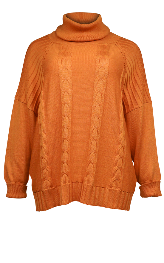 Boxy Cabled Sweater product photo.