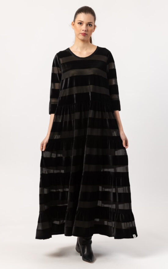 Velvet Stripe Dress product photo.