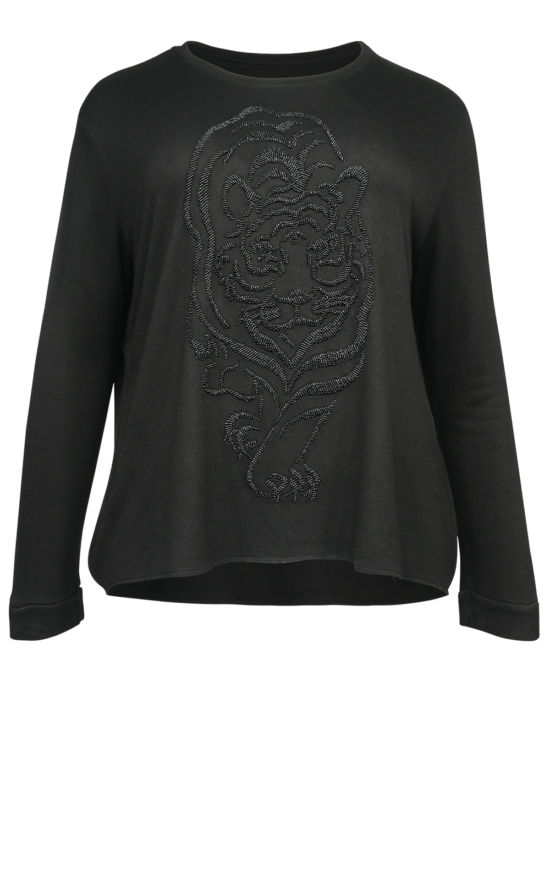 Long Sleeve Beaded Sweatshirt product photo.
