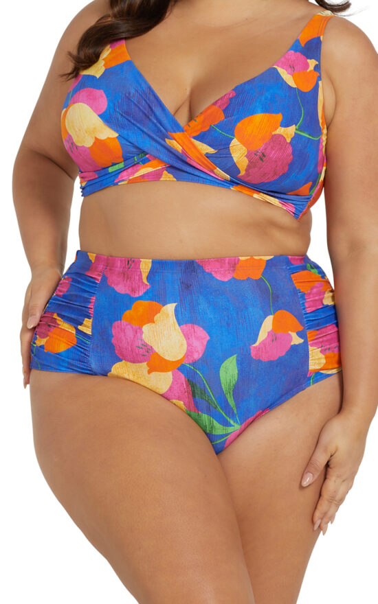 Botticelli High Waist Rouched Swim Pant  product photo.