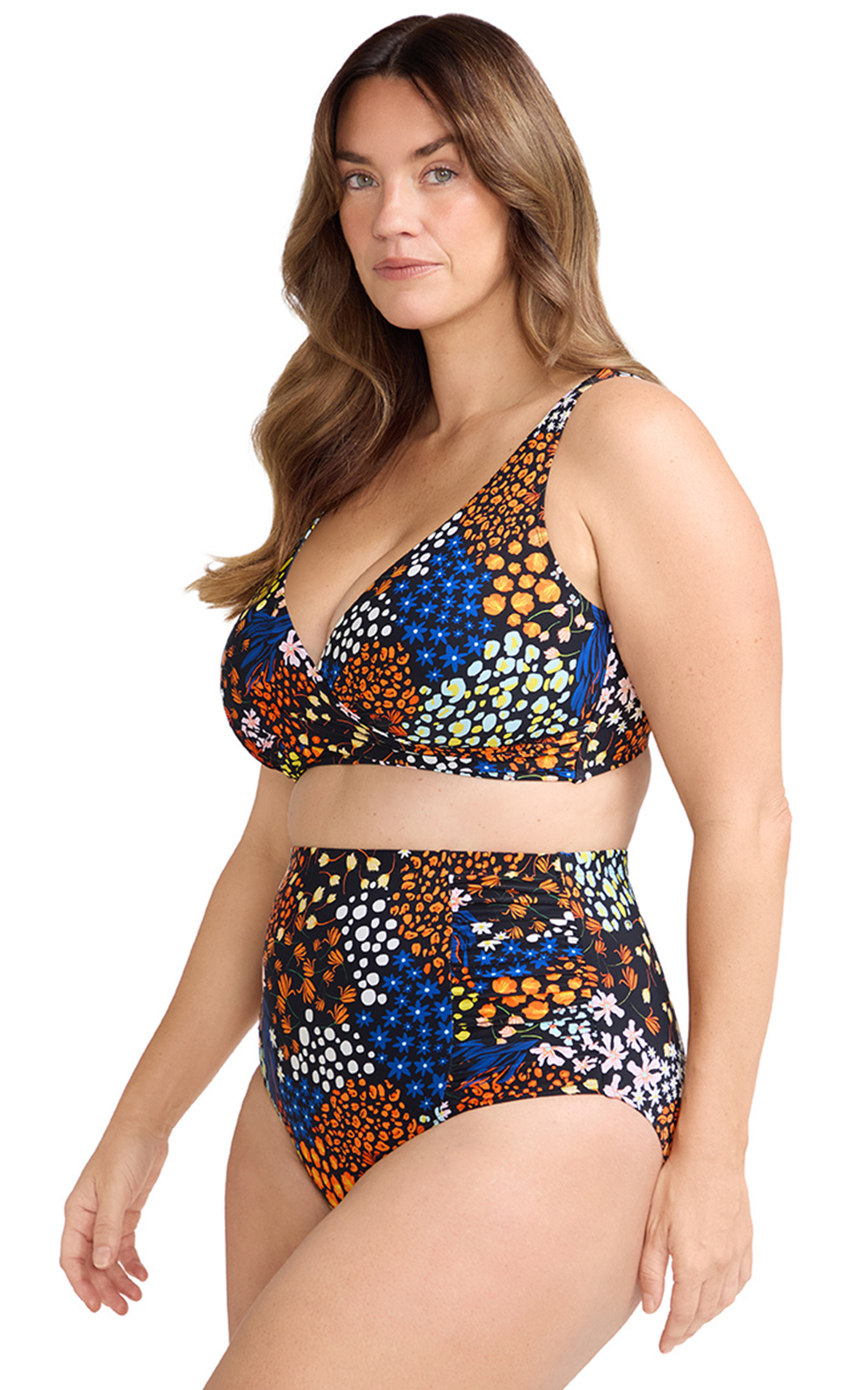 Botticelli High Waist Rouched Swim Pant product photo.