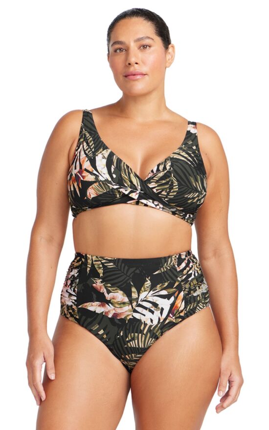 Botticelli High Waist Ruched Side Panel Swim Pant product photo.