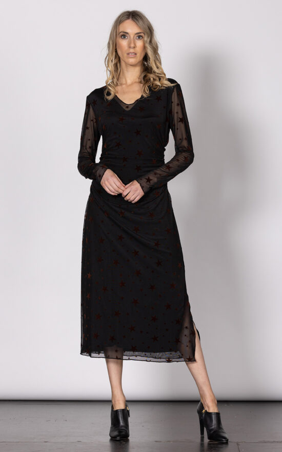 Madonna Mesh Dress Velvet Starts product photo.