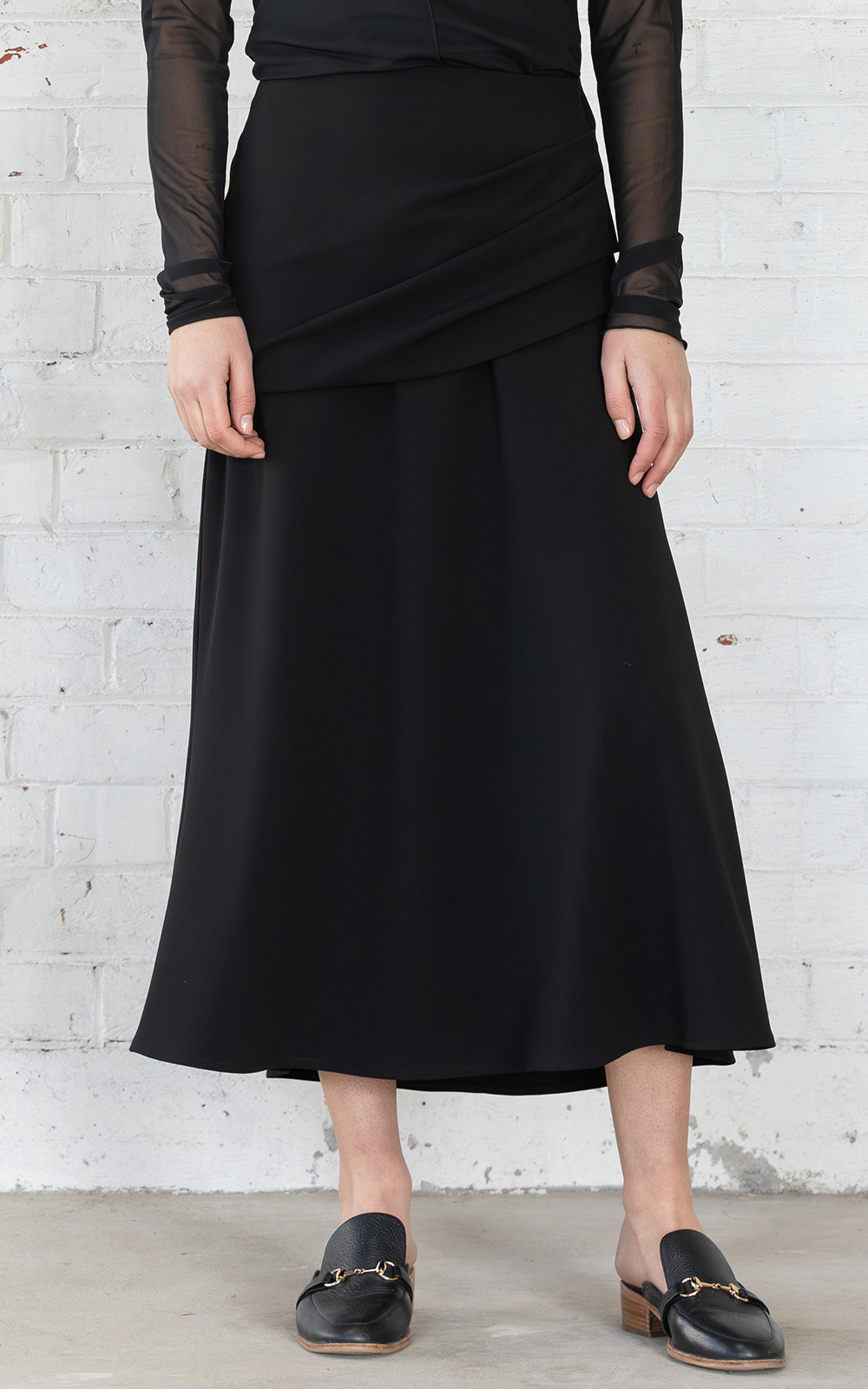Clementine Flowy A-line Midi Skirt main image 1