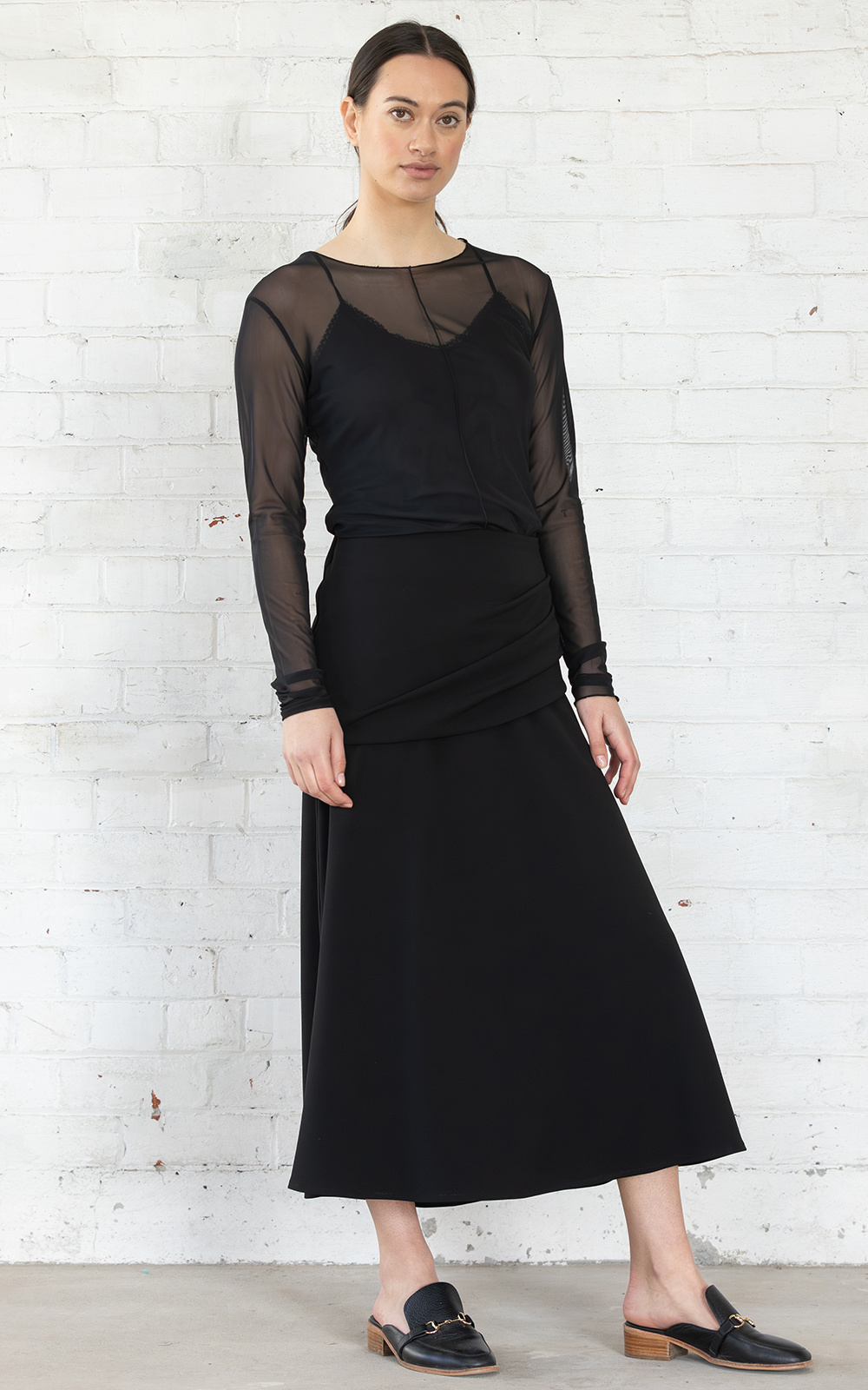 CLEMENTINE DRAPE SKIRT - VANILLA