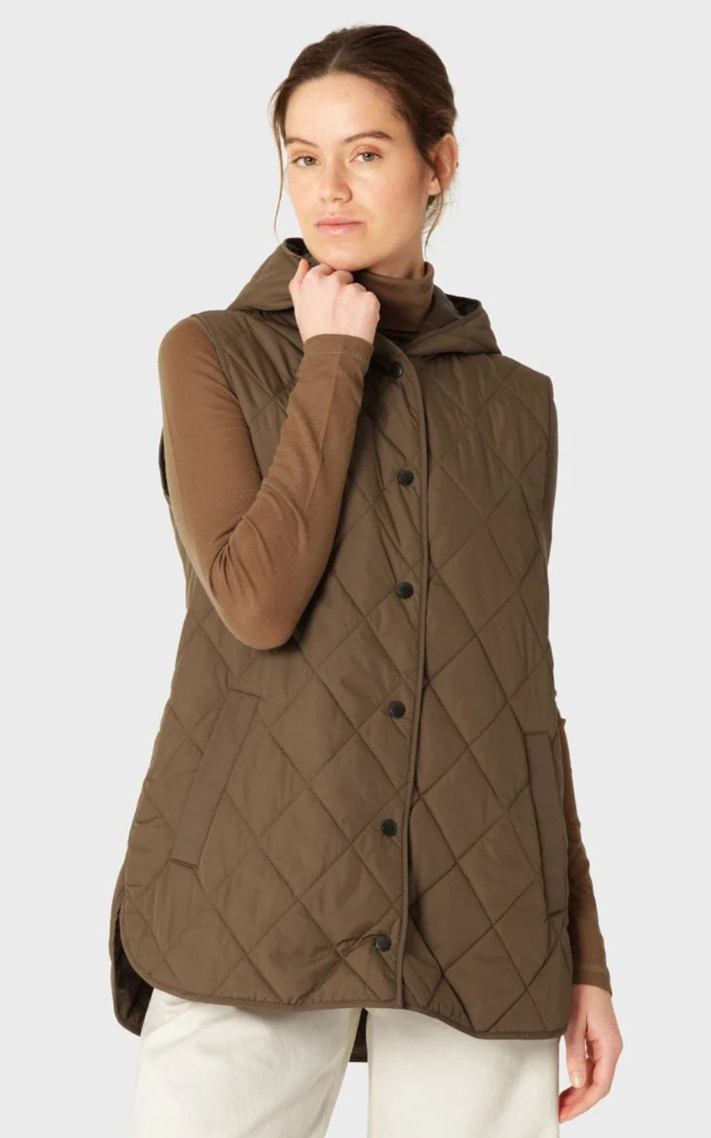Long Padded Vest product photo.