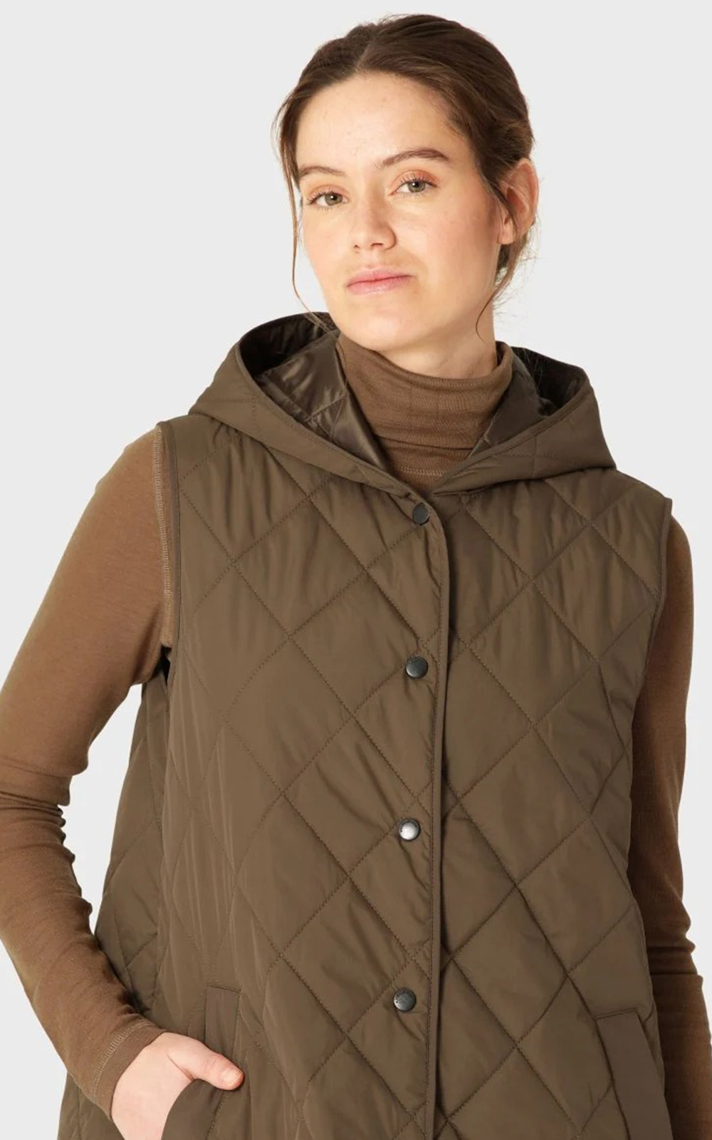 Long Padded Vest product photo.
