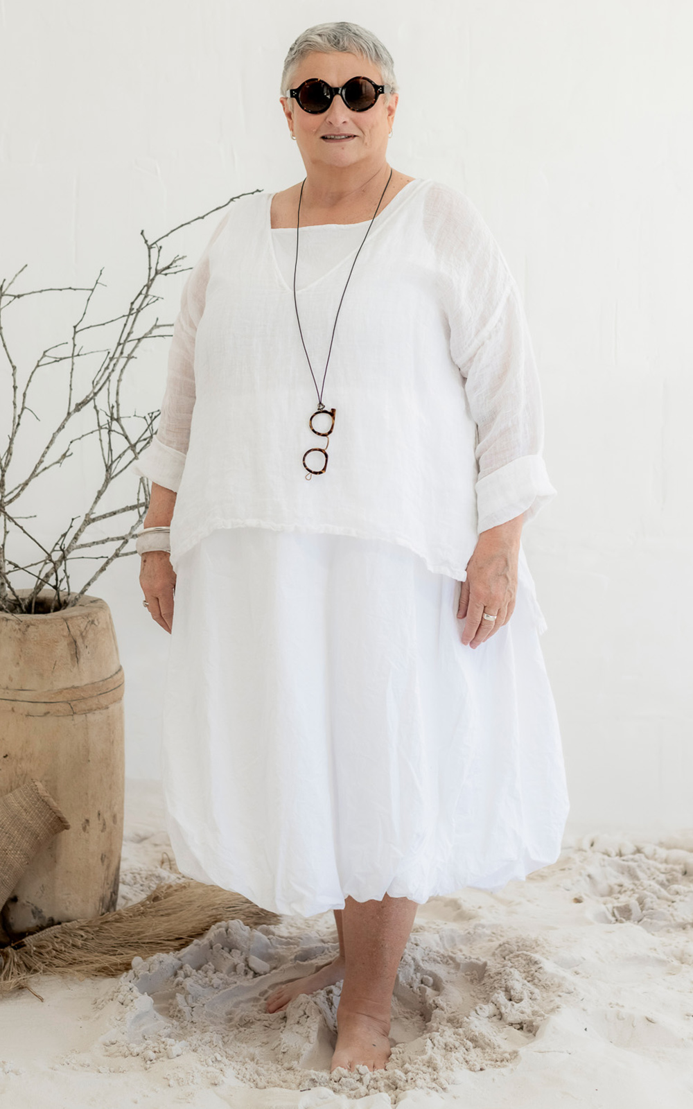 Collie Top Gauze Linen product photo.
